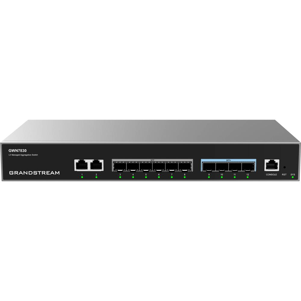 Grandstream Switch de Red GWN7830 10 Puertos Multi-Gig SFP/SFP+ Administrado, 96 Gb/s, 71.
