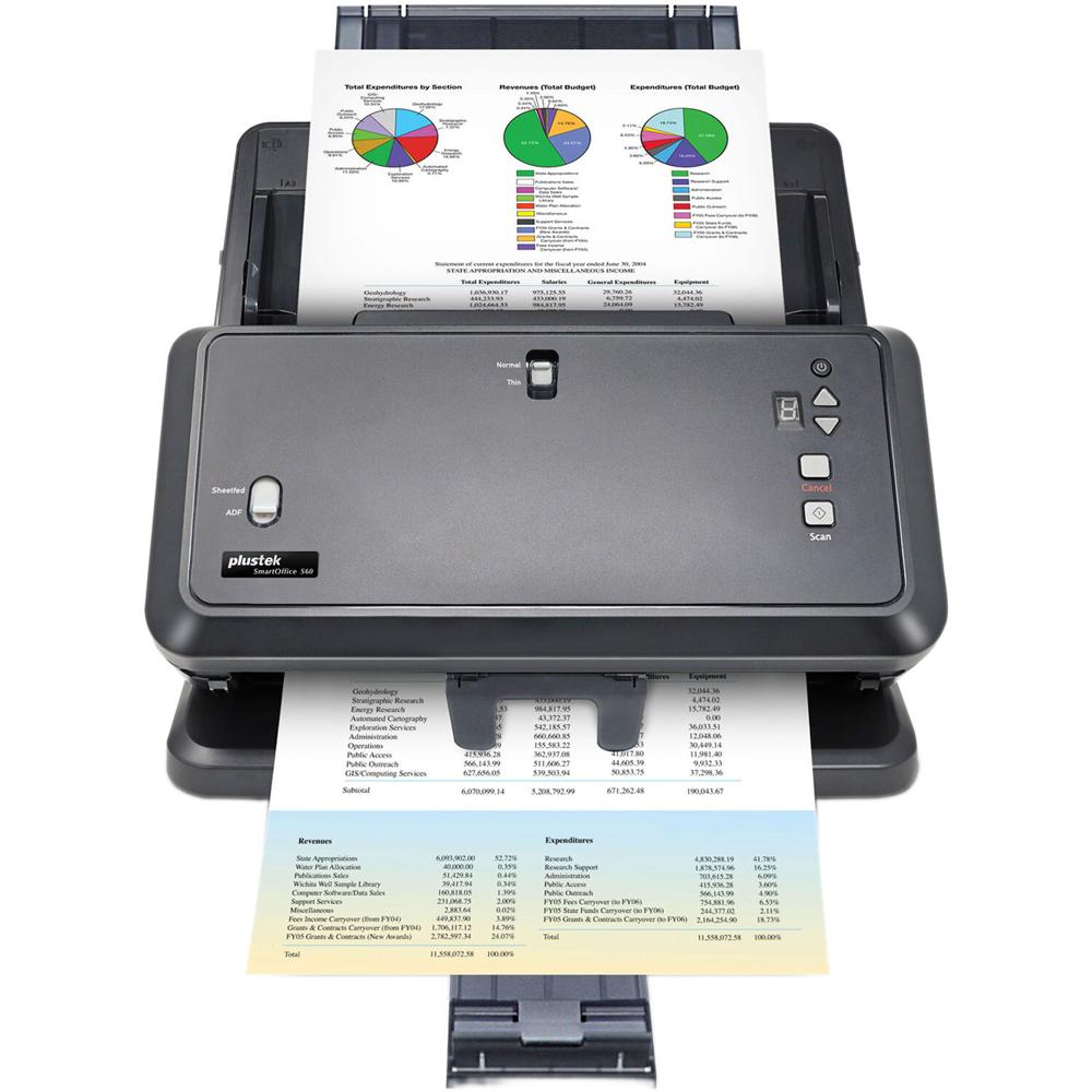 Plustek Escáner de Documentos A3 SmartOffice S60 con ADF de 100 Hojas, Resolución Óptic