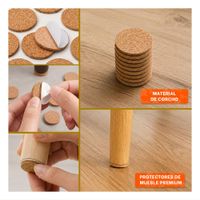 Set Antideslizantes para Patas de Sillas Circulares Mostaza 9 Piezas