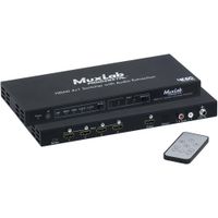 MuxLab Switcher HDMI 4x1 4K/60 con Extracción de Audio - Soporta 12-Bit Color y 3D, Contr