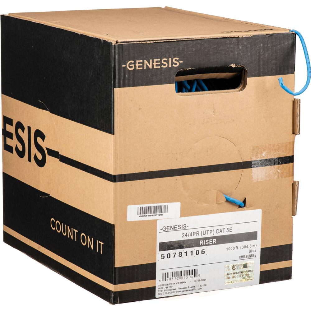 Honeywell Cable UTP Cat 5e Genesis 4 Azul 1000' - 24 AWG, Conductores de Cobre Sólido, Ce