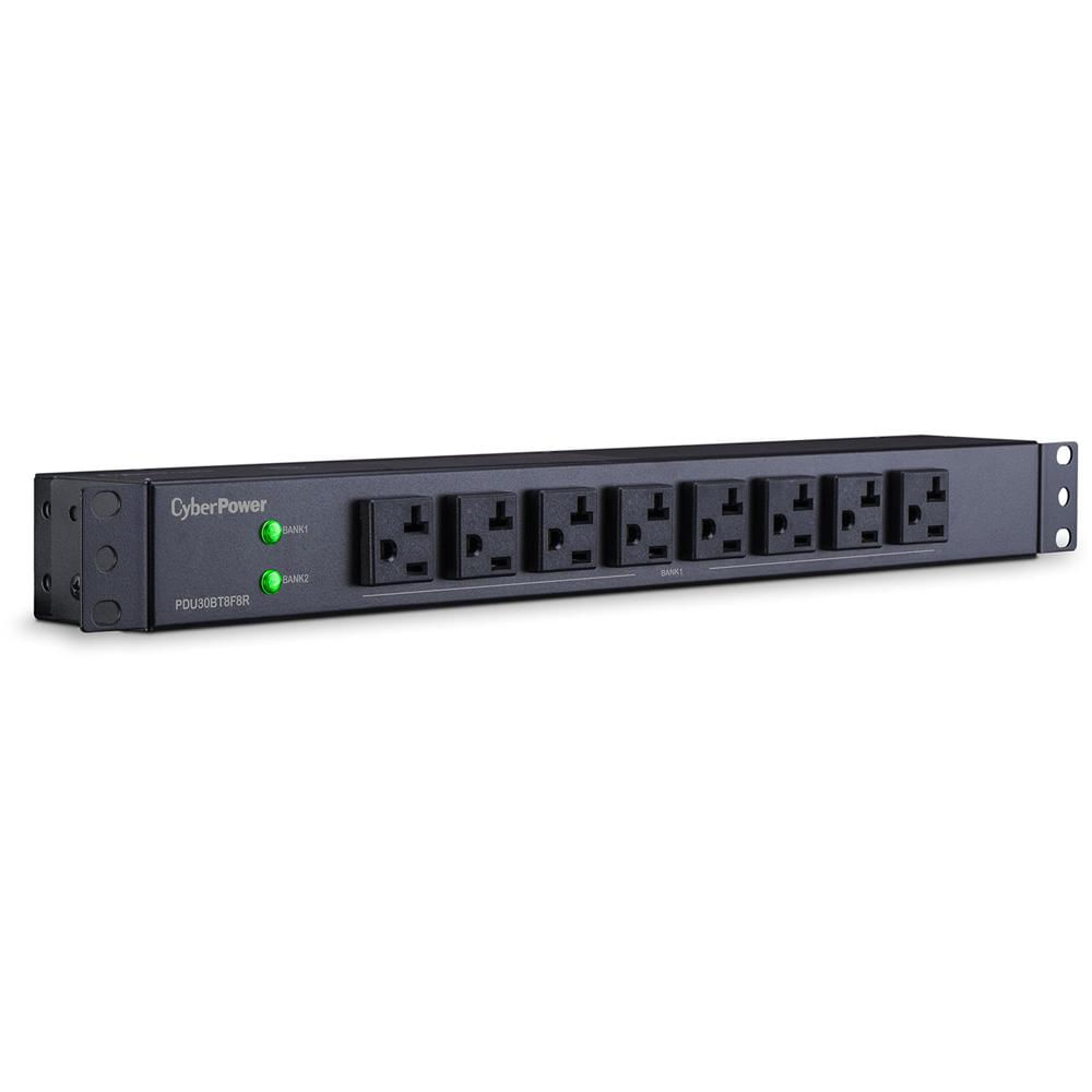 CyberPower PDU30BT8F8R PDU Básica de 16 Salidas NEMA 5-20R, 20A, 12' de Cable, Montaje Ho