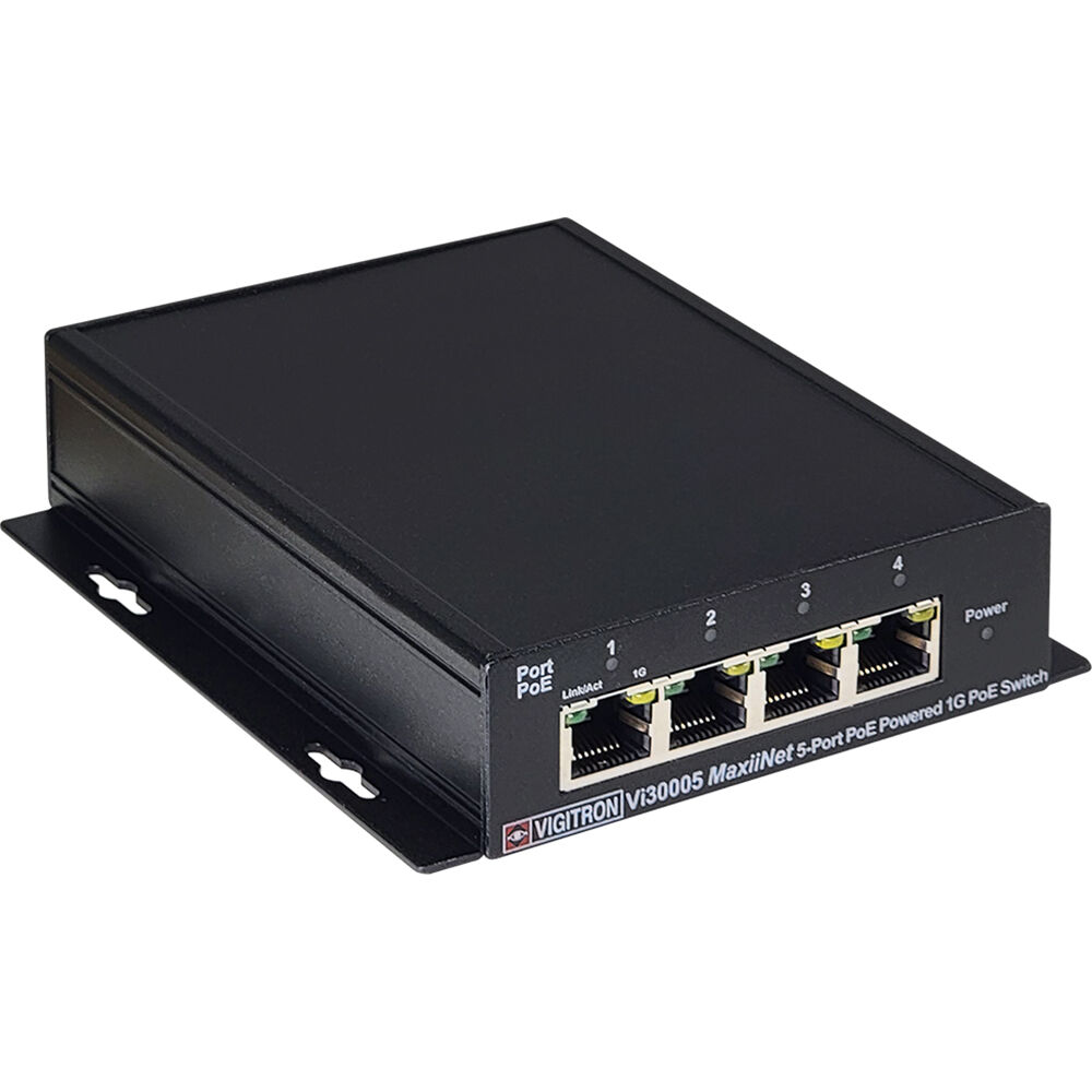 Vigitron MaxiiNet Vi30005 Switch Gestionado 4 Puertos Gigabit PoE+ con Protección contra