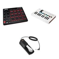 Akai Professional MPD218 Controlador USB con Arturia MiniLab 3 Teclado y Pedal de Sostenid
