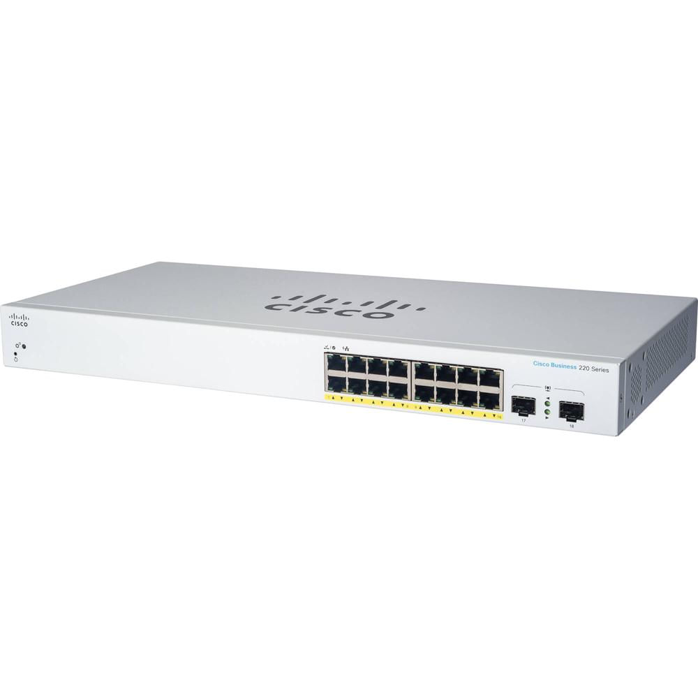 Cisco Switch de Red Gestionado CBS220-16T-2G, 16 Puertos Gigabit Ethernet, 2 Puertos SFP,