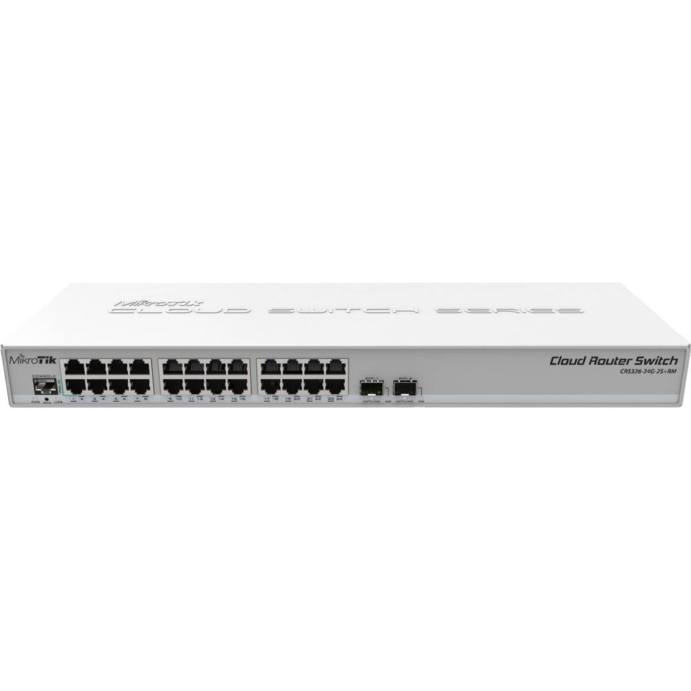MikroTik CRS326-24G-2S+RM Switch de Red Administrado 24 Puertos Gigabit con 2 Puertos SFP+