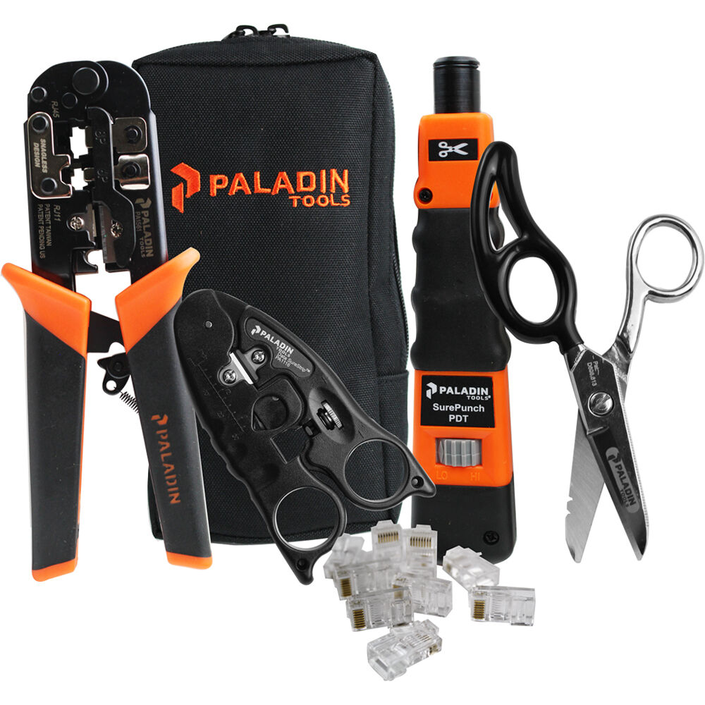 Paladin Tools Kit de Herramientas Datacomm Pro 66 Piezas para Cortar, Crimpar y Terminar C