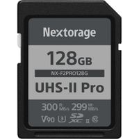 Nextorage Tarjeta de Memoria SDXC UHS-II NX-F2PRO 128GB - Velocidades de Lectura 300 MB/s
