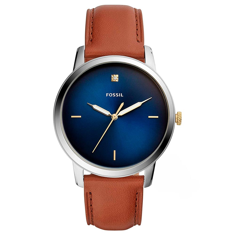 Reloj Fossil Minimalist FS5499 Correa de Cuero Dial Azul