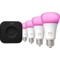 Philips Kit de Inicio Hue 75W A19 (Blanco y Color Ambiance, Matter, 4-Pack) - Incluye 4 Bo