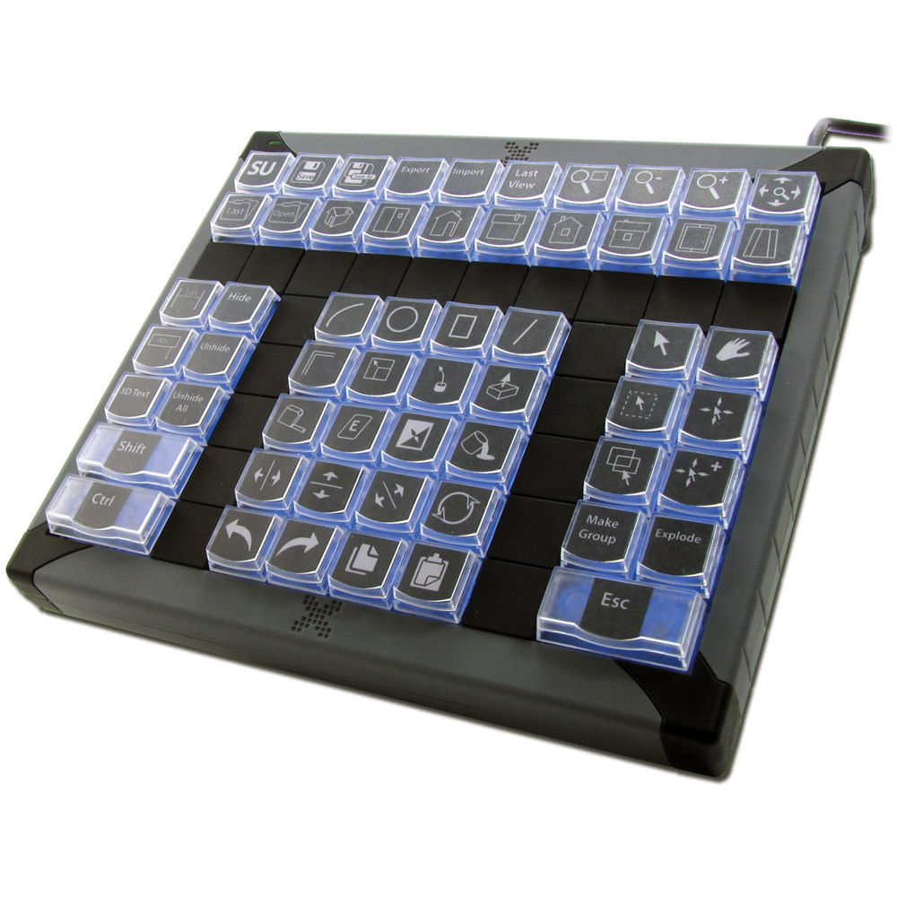 X-keys XK-60 Teclado Programable USB con 60 Teclas, Retroiluminación Azul y Roja