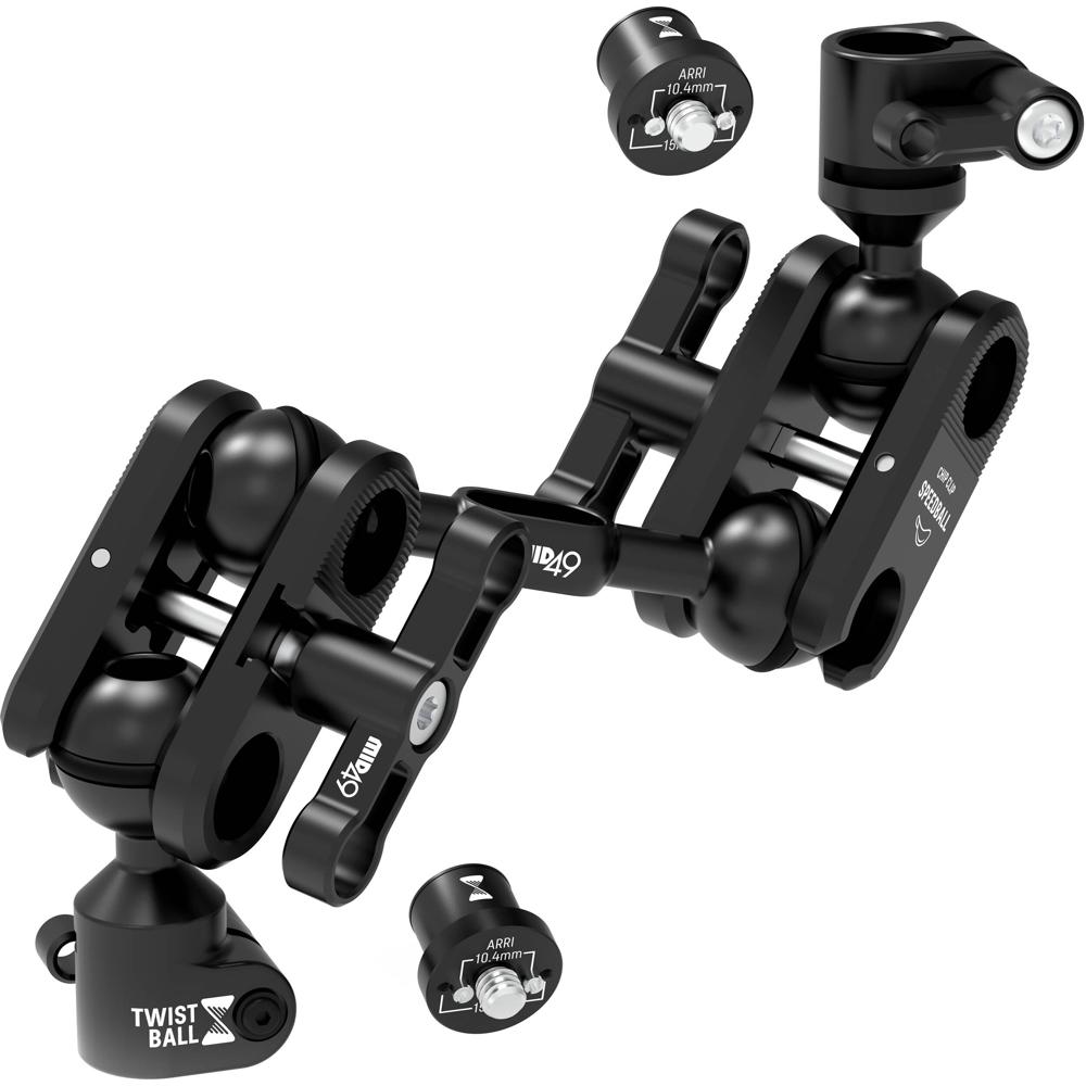 MID49 Brazo Monitor TWIST Ball 3"" con Dos Spuds 1/4""-20