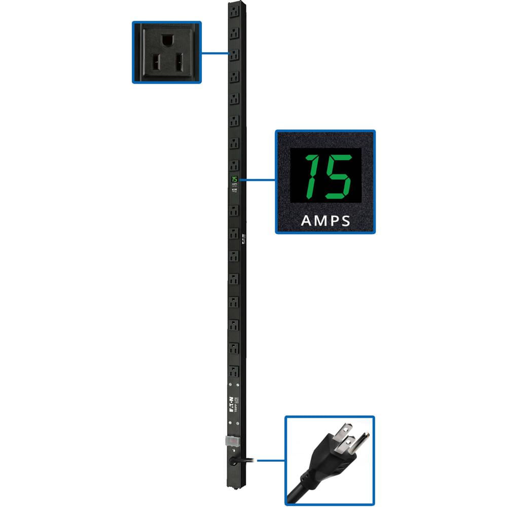 Tripp Lite PDU Strip 1.4kW 16 Salidas NEMA 5-15R 120V con Medidor de Corriente