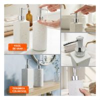 Set 2 Dispensador para Locion Color Blanco con Puntos Dorados