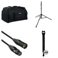 Gator GPA-TOTE15 Kit de Transporte para Altavoces de 15"" con Soporte, Cable XLR y Correas