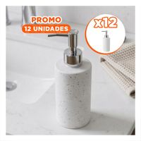 Pack12 Dosificador para Jabon de Manos Cilindro Color Blanco YPapel Regalo