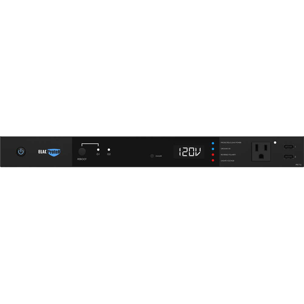 ELAC ProteK 8-Outlet Rackmount Surge Protector y Condicionador con 2 Puertos USB-A, 6000V