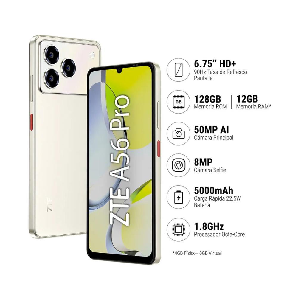 ZTE BLADE A56 PRO 128GB 4RAM DORADO