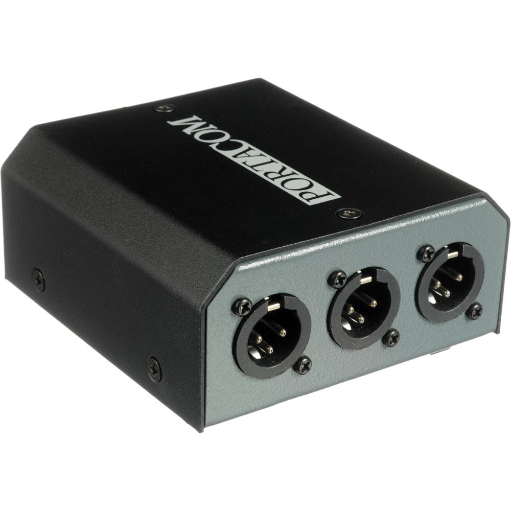 PortaCom B3-2000 Branch Box con 1 XLR Input y 3 XLR Outputs