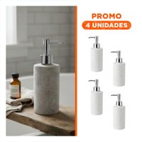 Pack4 Dispensador Multiuso Cilindro Blanco con Acabado Dorado YRegalo Sticker