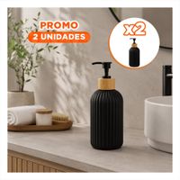 Pack2 Dosificador para Gel Antibacterial Cilindro Color Negro 7x19cm YPapel Regalo