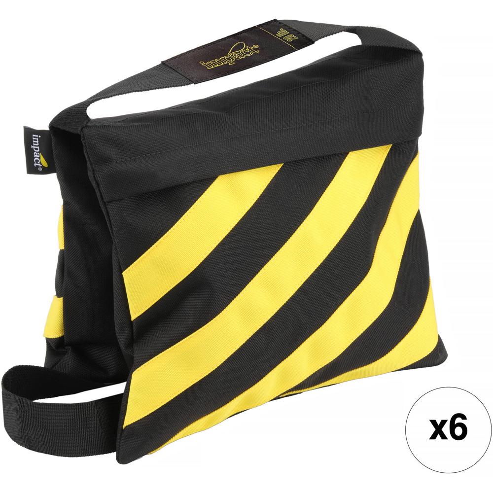 Impact Sandbag Lleno 20 lb Caution Striped - Set de 6, Cordura Nylon Resistente al Agua