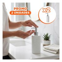 Pack2 Dosificador para Gel Antibacterial Cilindro Color Blanco YPapel Regalo