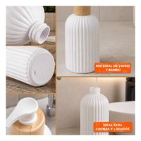 Dispensador para Locion Cilindro Color Blanco con Rayas 7x19cm