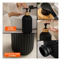 Dispensador para Locion Cilindro Color Negro con Rayas 7x19cm