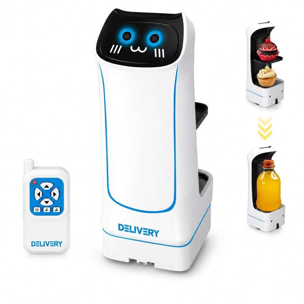 Robot Delivery Inteligente a Control Remoto 2.4GHz con Bandejas Desmontables