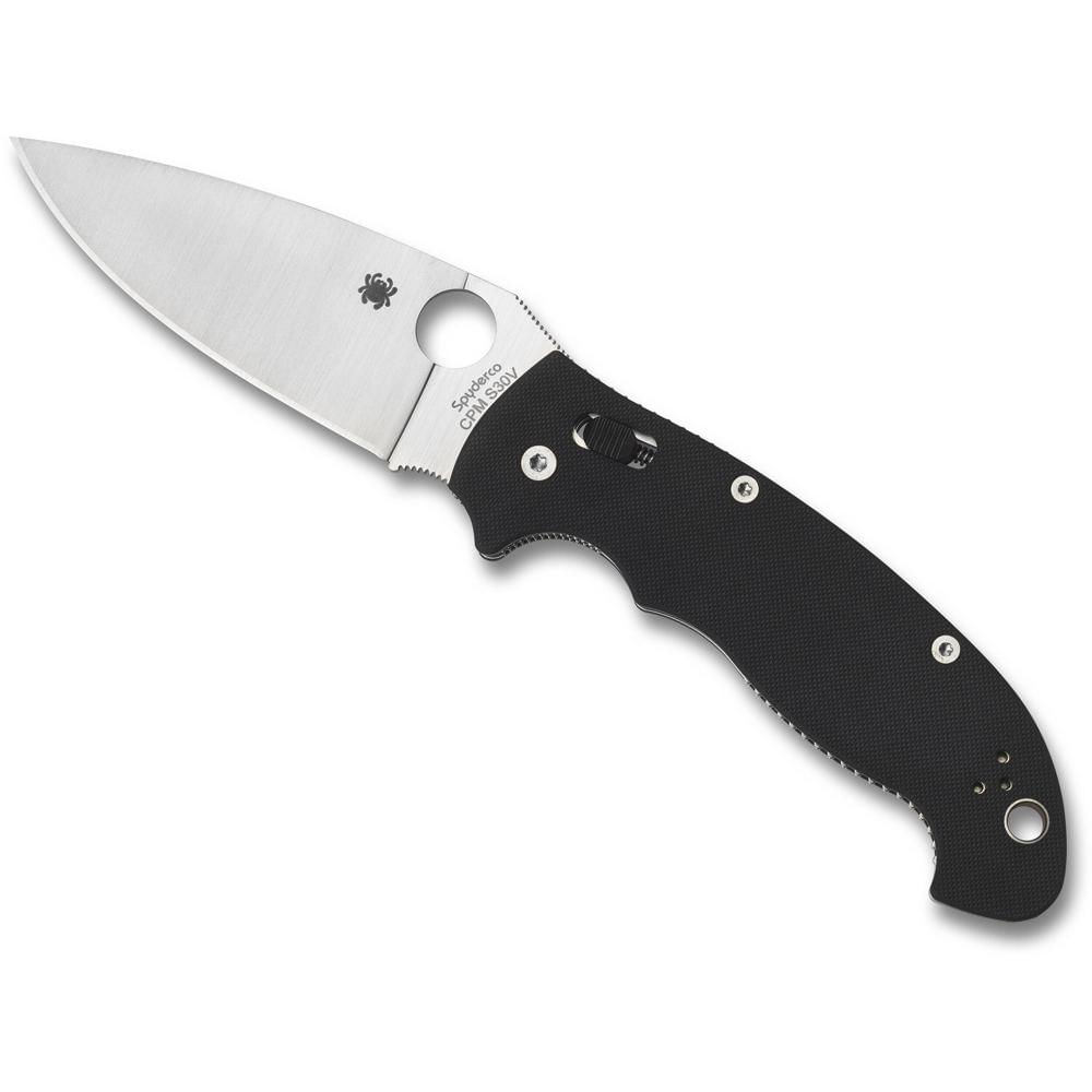 Spyderco Cuchillo Plegable Manix 2 XL S30V, Hoja Satinada, Mango G10 Negro, 3.9""