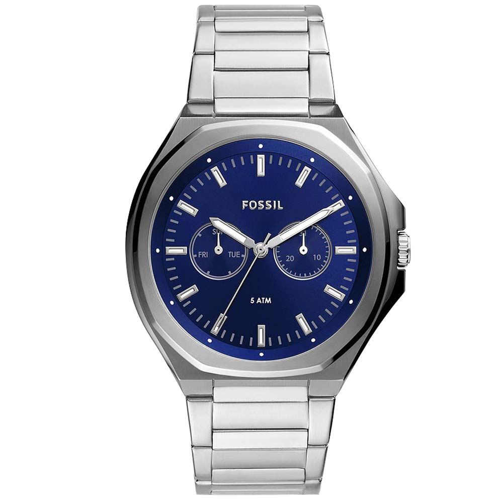 Reloj Fossil Evanston BQ2610 Multifuncional Acero Inoxidable Dial Azul