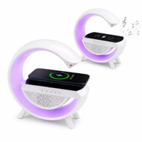 Lámpara LED RGB Inteligente 3 en 1 Cargador Inalámbrico Parlante Bluetooth BT2301