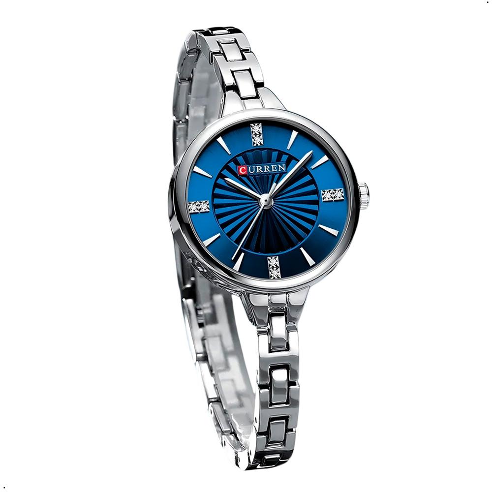 Reloj Curren 9097 Mujer Acero Inoxidable Elegante Azul