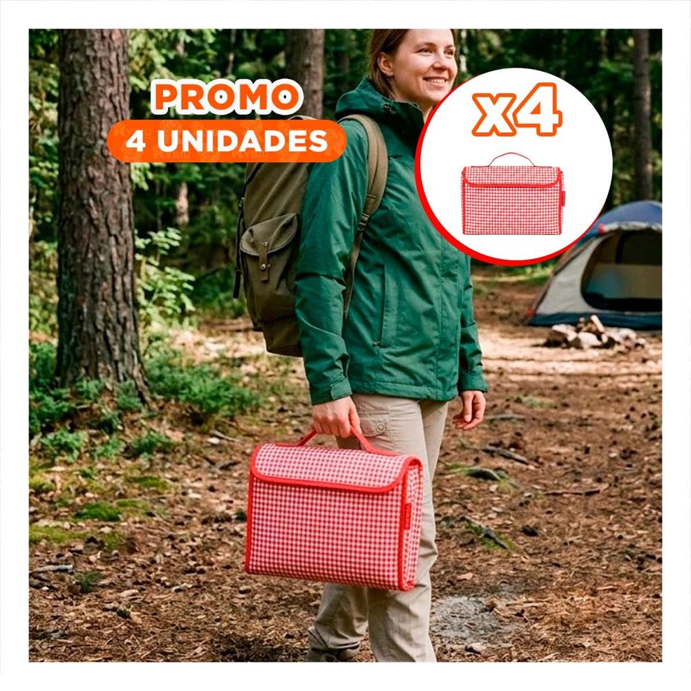 Pack4 Manta para Picnic Tipo Cartera 160x200cm de Uso Familiar en Exterior