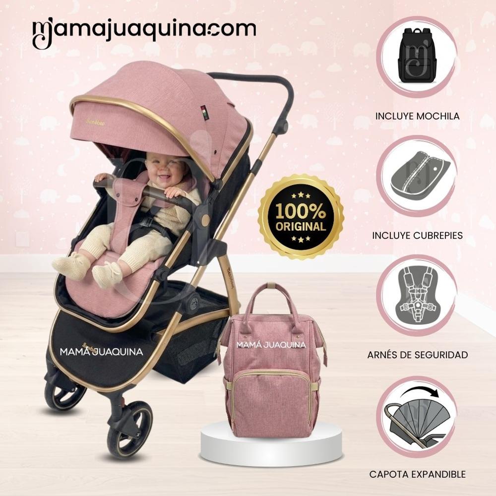 Coche Moisés Travel System SPEED PRINCE MINUS con Mochila Pañalera Pink