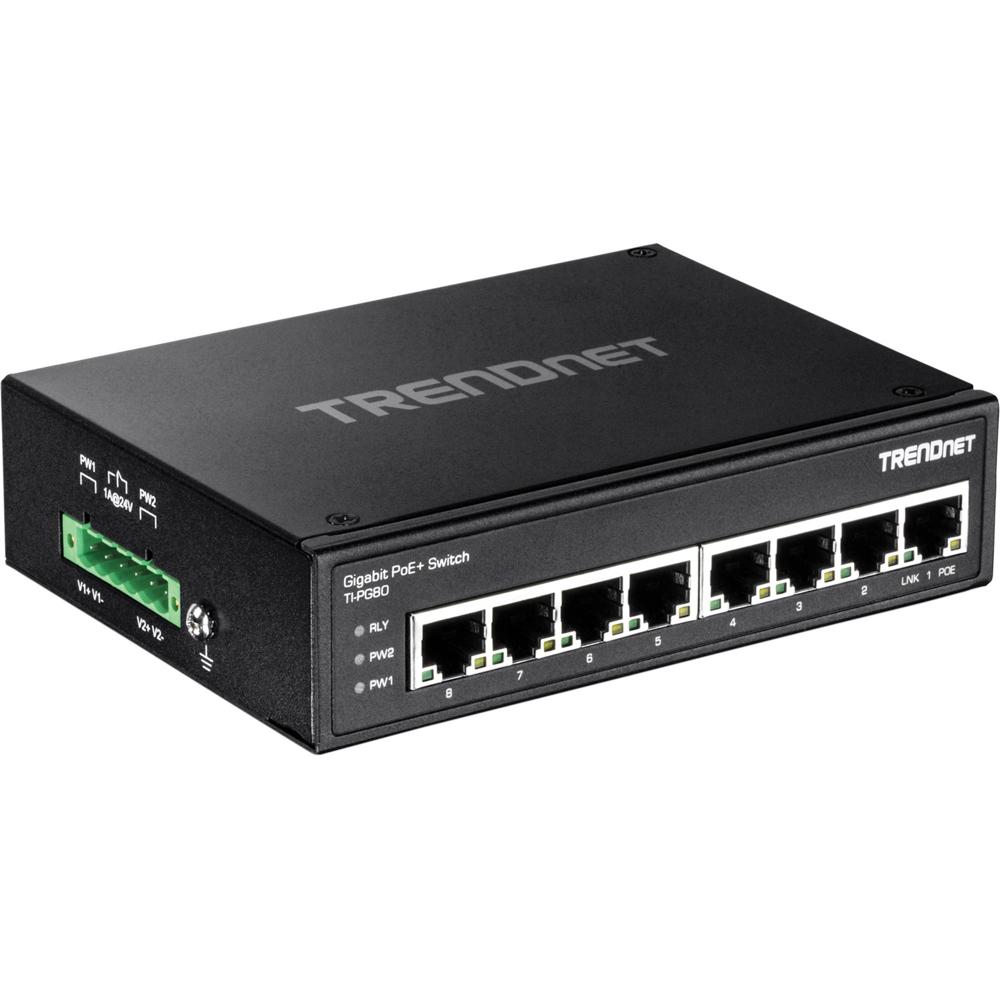 TRENDnet TI-PG80 Switch Industrial Gigabit POE+ 8 Puertos IP30, Temperatura Extrema -40 a