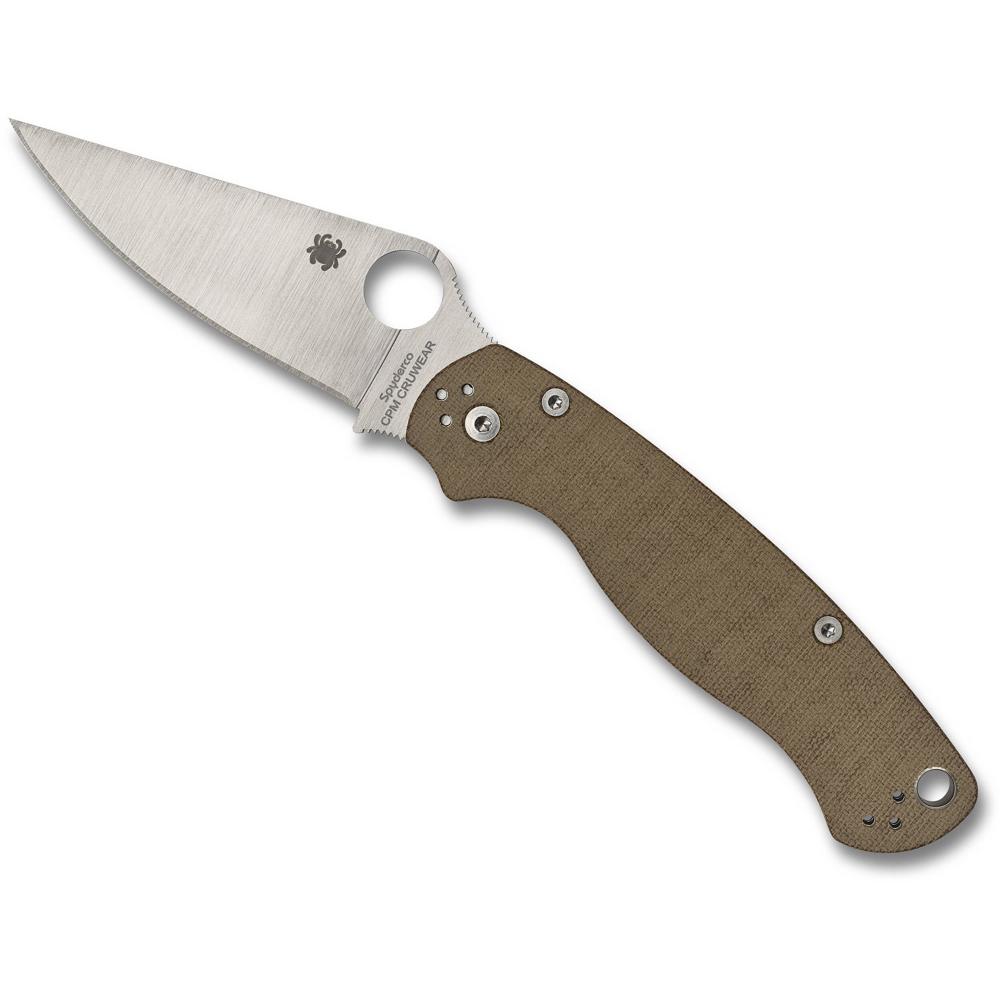 Spyderco Para Military 2 Cuchillo Plegable 3.5"" Hoja de Acero Inoxidable CPM CRU-WEAR, Man