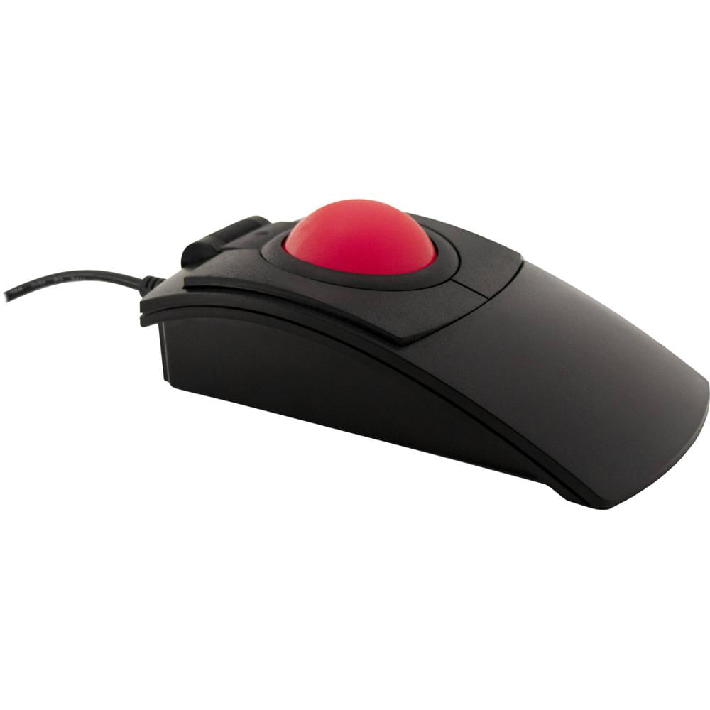 X-keys L-Trac Trackball Rojo/Negro - Tecnología de Navegación Láser, Resoluciones Ajust