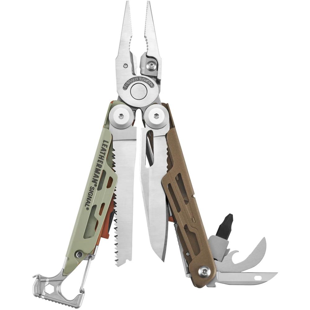 Leatherman Signal Multi-Tool Mesa Verde - 19 Herramientas, Acero Inoxidable, Uso con Una M