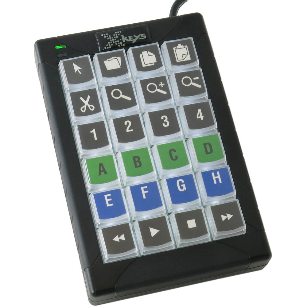 X-keys XK-24 Controlador USB con 24 Teclas Dedicadas y Retroiluminación Blanca