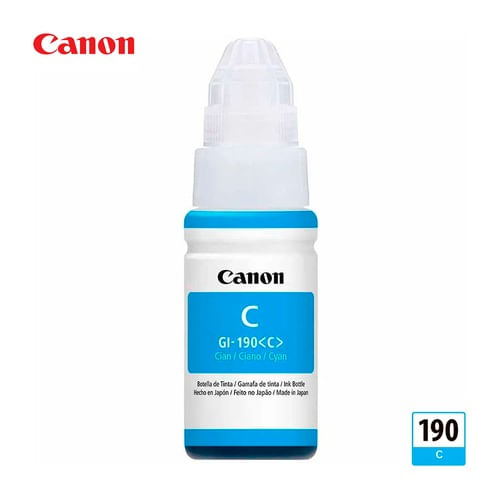 Tinta Canon GI-190 Cian 70ml Original para Impresoras Pixma G Series