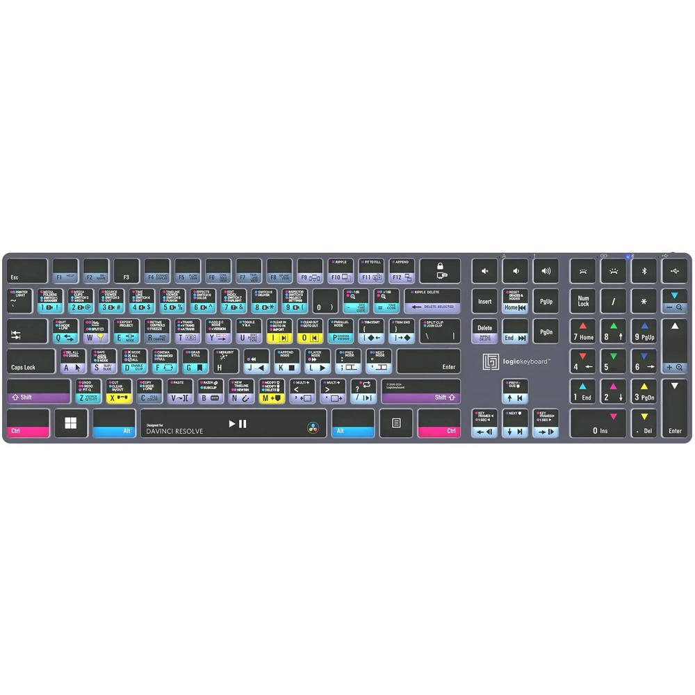 Logickeyboard Teclado Inalámbrico Retroiluminado Davinci Resolve Classic TITAN - 108 Tecl