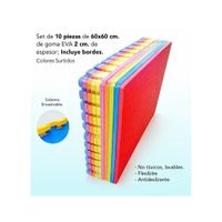 Piso de Goma EVA para Bebé 2 cm de Grosor Multicolor Tipo Rompecabezas Antigolpes
