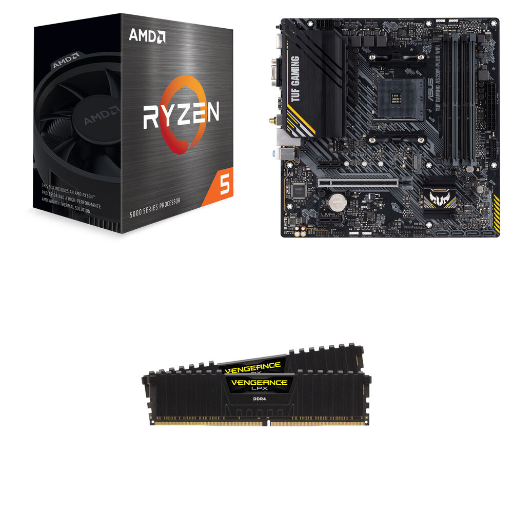 AMD Ryzen 5 5500 + ASUS TUF GAMING A520M-PLUS WIFI + Corsair 32GB VENGEANCE DDR4-3200