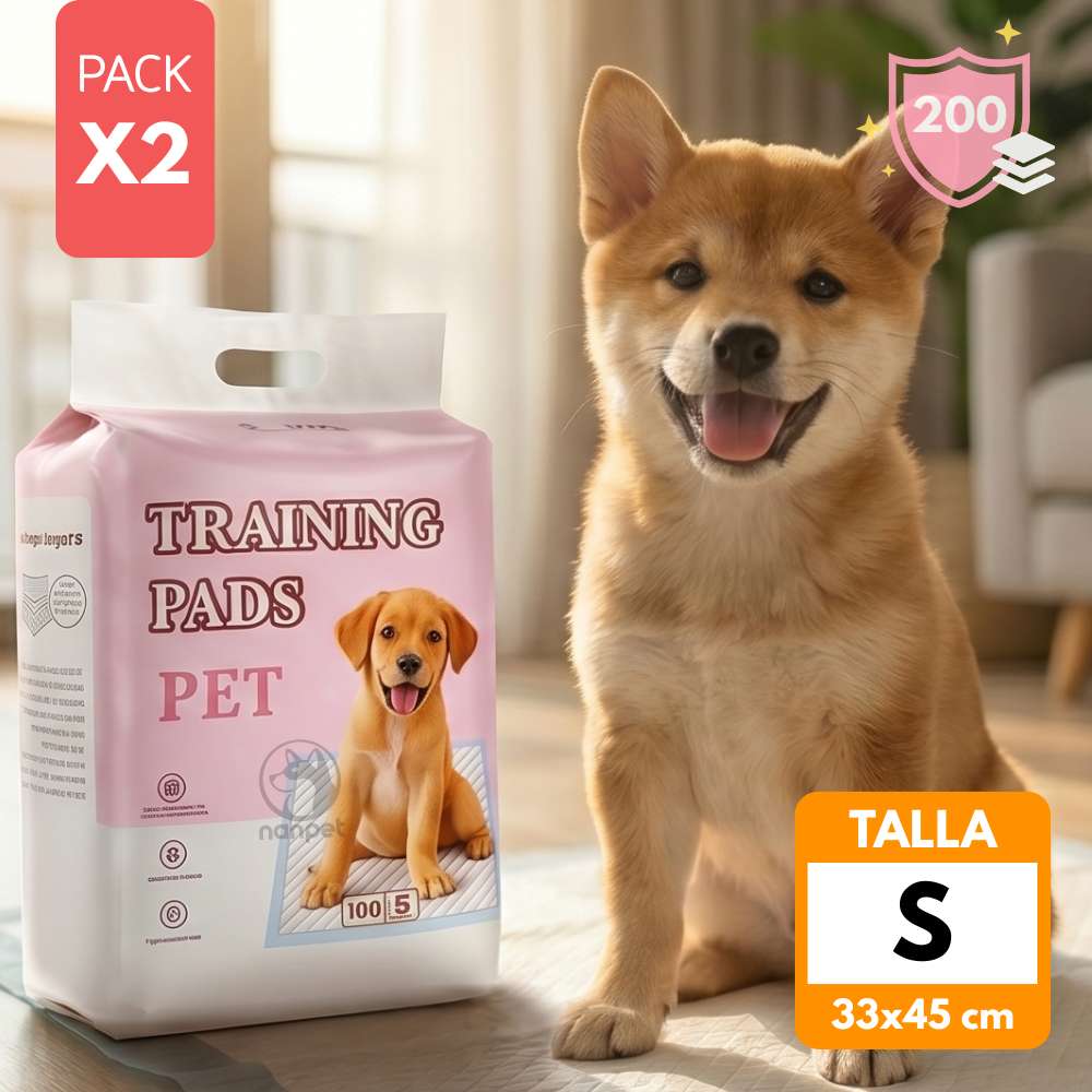 Pañal Piso para Perros 33x45cm Talla S Pack x2 200und NANPET