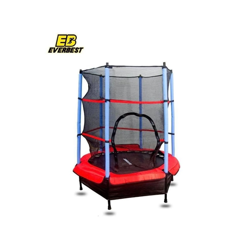 Trampolín Celeste Infantil 140 cm con Malla de Seguridad Amarillo