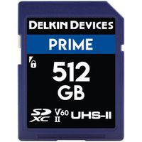 Delkin Devices Tarjeta de Memoria SDXC 512GB PRIME UHS-II V60 - Velocidades de Lectura 280