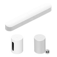 Sonos Set Inmersivo con Beam (Blanco) - Barra de Sonido, Subwoofer Inalámbrico y Altavoce