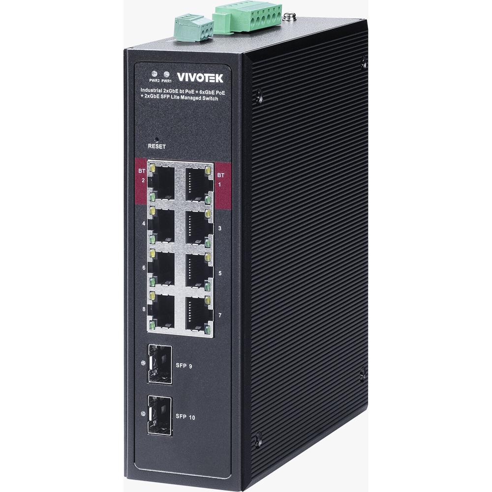 Vivotek Switch Industrial Gestionado AW-IHB-1040 10 Puertos Gigabit PoE++ 300W